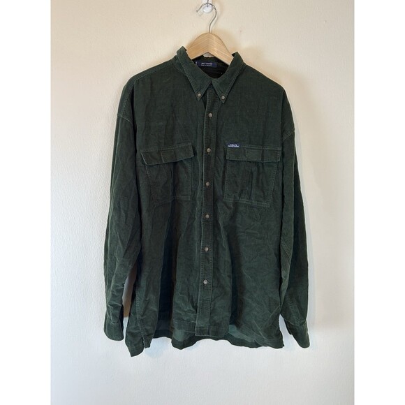Chaps Other - Vintage Chaps Ralph Lauren Shirt Men XXL Green Corduroy Button Up 90s Long
